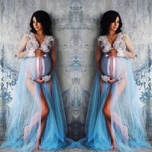 NWT Maxi Lingerie Lace Chemise Embroidered Robe